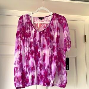 NWT! 2 piece layered shirt, sheer purple shell with white tank undershir…